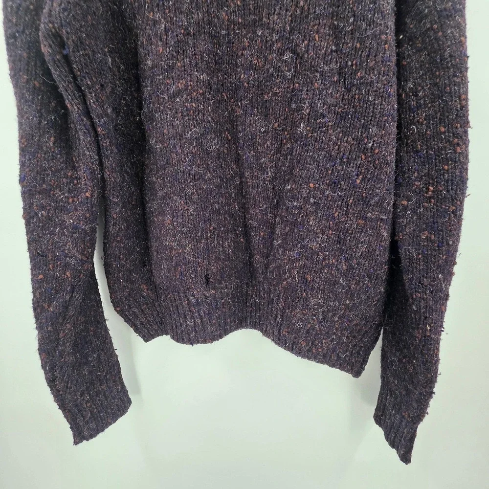 VINTAGE 80S BANANA REPUBLIC THRASHED WOOL SWEATER SIZE XL BLUE MILL VALLEY HOLES